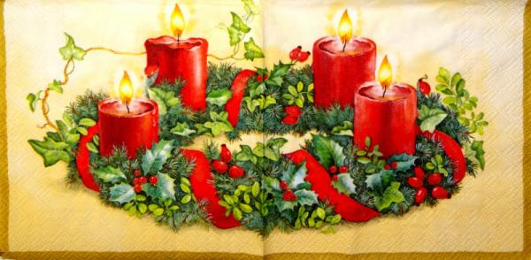 009 Candles - 3-ply (orange) - Home Fashion